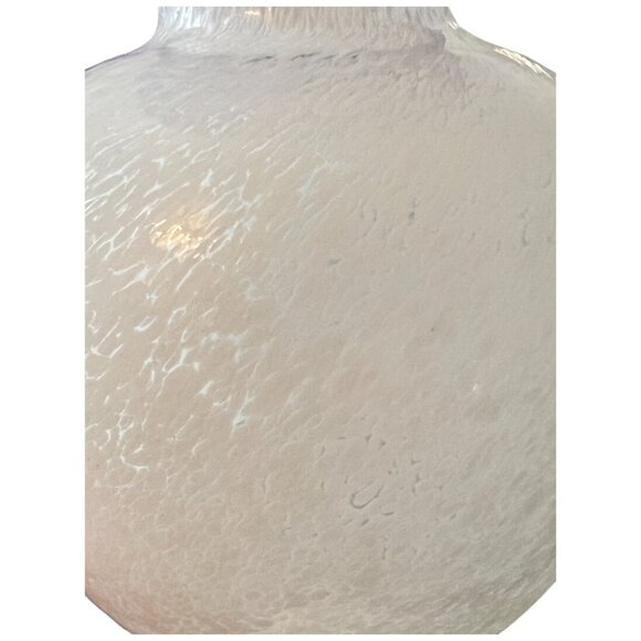 Art Glass Vase– Cobalt Blue Applied Swirl, White Textured Body, Flared Mouth - Picture 5 of 7